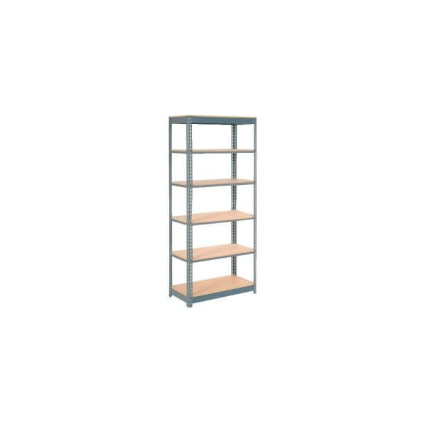 Global Equipment Heavy Duty Shelving 48"W x 18"D x 84"H With 6 Shelves - Wood Deck - Gray 255500 - main